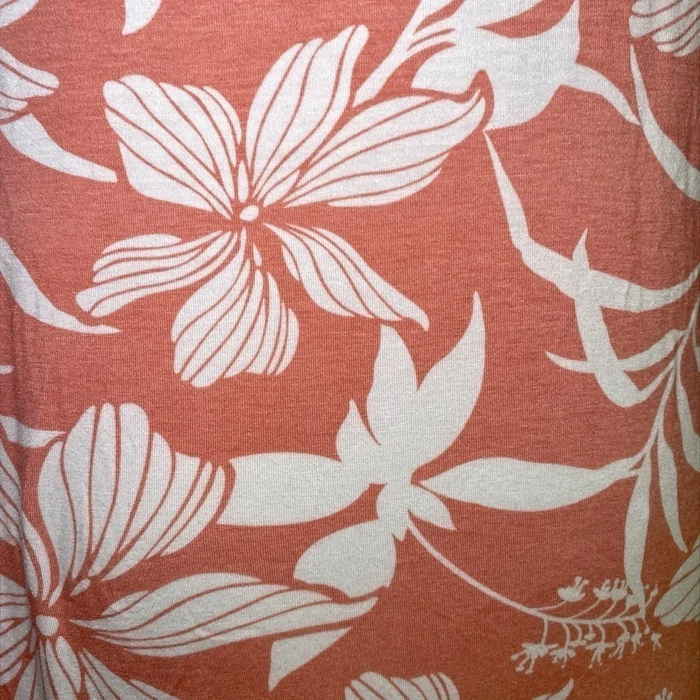 Viamor Peach Floral Short Sleeve Midi Dress with Pockets - Picture 14 of 14